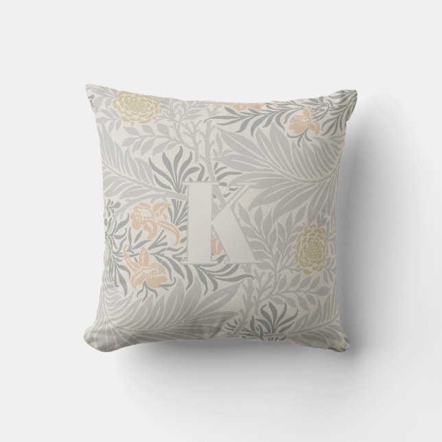 William Morris Coral & Sage Larkspur Patroon Kussen (Voorkant)