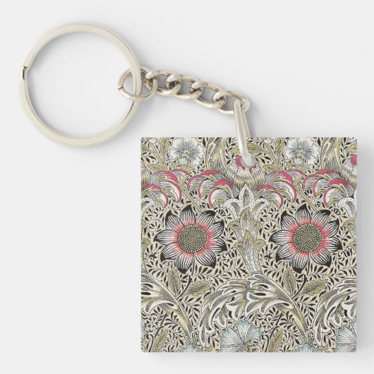 William Morris Corncockle behang floral Sleutelhanger (Voorkant)