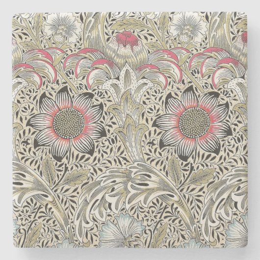 William Morris Corncockle behang floral Stenen Onderzetter (Voorkant)