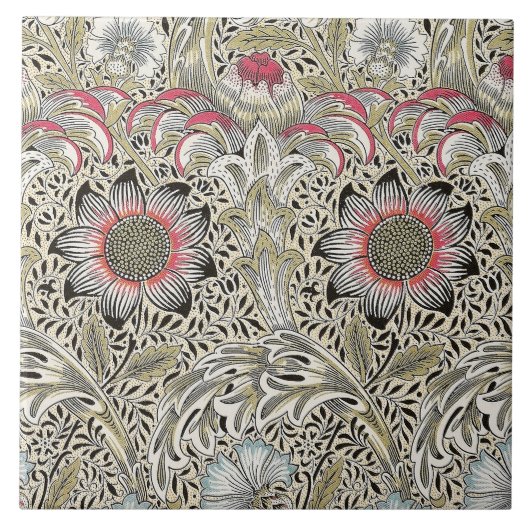 William Morris Corncockle behang floral Tegeltje (Voorkant)