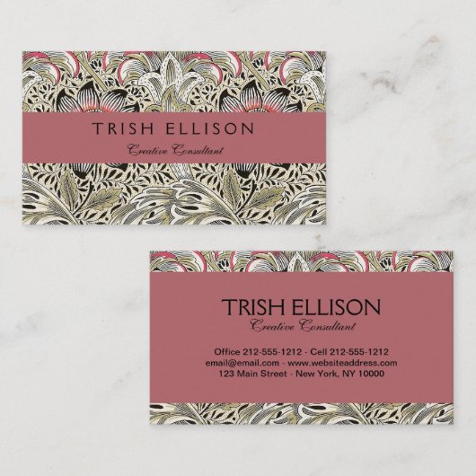 William Morris Corncockle behang floral Visitekaartje (Voorkant / Achterkant)