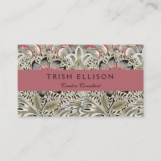 William Morris Corncockle behang floral Visitekaartje (Voorkant)