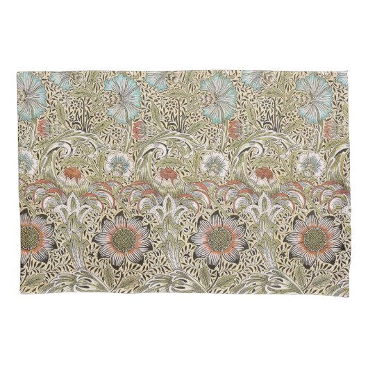 William Morris Corncockle Botanische Wijnstok Bloe Kussensloop (Voorkant)