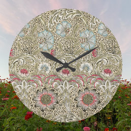 William Morris Corncockle Cream Blue en Roos Grote Klok