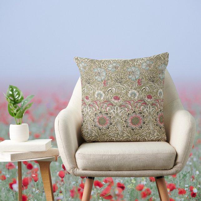 William Morris Corncockle Cream Blue en Roos Kussen (Creator heeft geüpload)