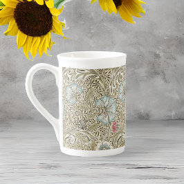 William Morris Corncockle Cream Blue en Roos Porselein Kop