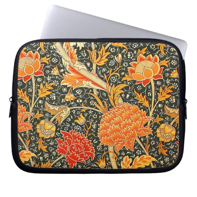 William Morris Cray Behang Bloem Patroon Laptop Sleeve (Voorkant)