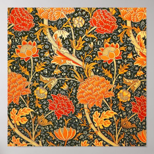 William Morris Cray Behang Bloem Patroon Poster (Voorkant)