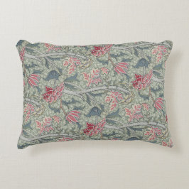 William Morris Cray  Bloemenroze groen Accent Kussen