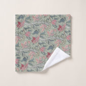 William Morris Cray Bloemenroze groen Bad Handdoek (Wasdoekje)
