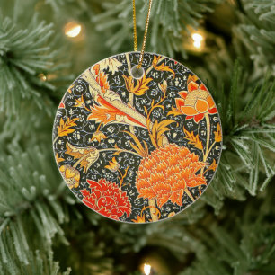 William Morris Cray Bloemmotief Vintage Keramisch Ornament