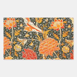 William Morris Cray Bloemmotief Vintage Rechthoekige Sticker