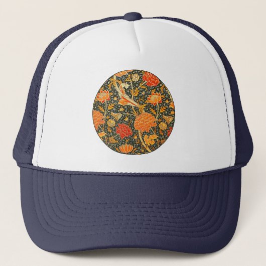William Morris Cray Bloemmotief Vintage Trucker Pet (Voorkant)