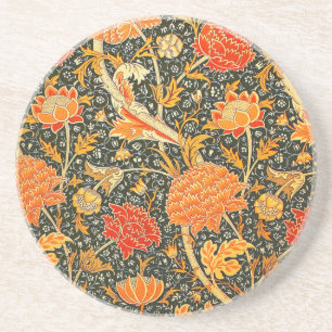 William Morris Cray Bloemmotief Vintage Zandsteen Onderzetter