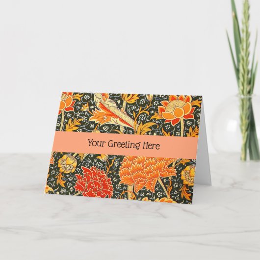 William Morris Cray Bloempatroon Vintage Bedankkaart (Voorkant)