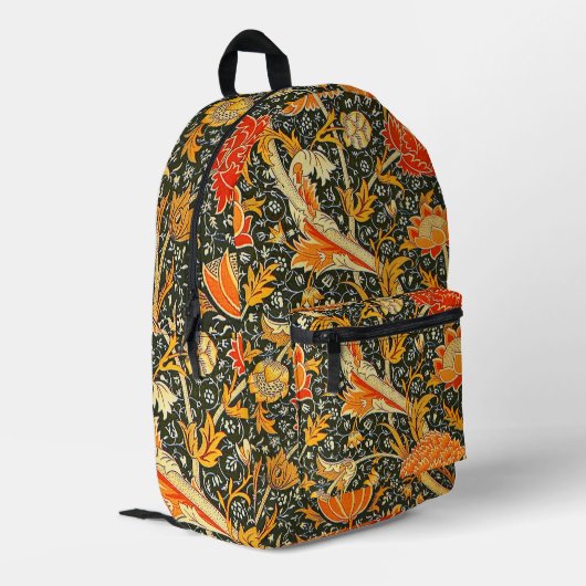 William Morris Cray Bloempatroon Vintage Bedrukte Rugzak (Achterkant Hoek Links)