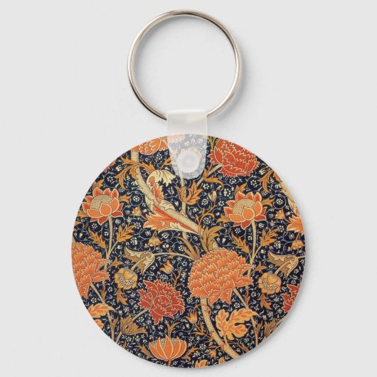 William Morris Cray Bloempatroon Vintage Sleutelhanger (Voorkant)
