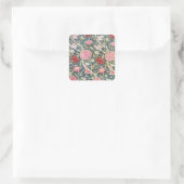 William Morris Cray Bloesem Floral Design Vierkante Sticker (Tas)
