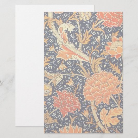 William Morris Cray Floral Art Nouveau Pattern Briefpapier (Voorkant / Achterkant)