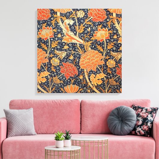 William Morris Cray Floral Art Nouveau Pattern Canvas Afdruk (Insitu (Woonkamer))