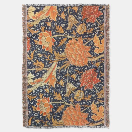 William Morris Cray Floral Art Nouveau Pattern Deken (Voorkant Verticaal)