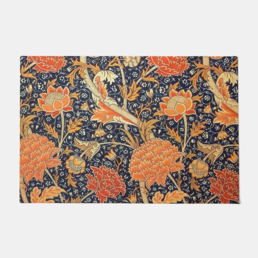 William Morris Cray Floral Art Nouveau Pattern Deurmat (Voorkant)