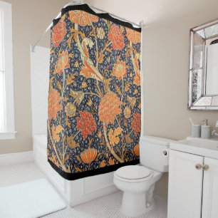 William Morris Cray Floral Art Nouveau Pattern Douchegordijn