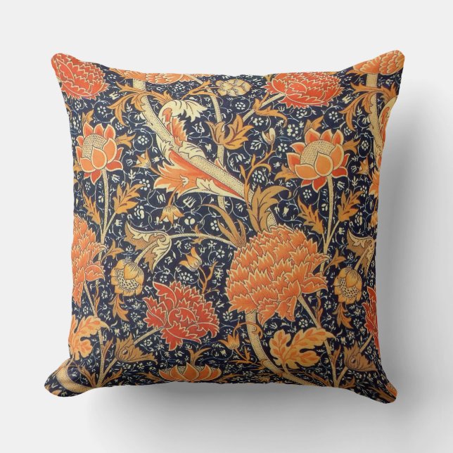 William Morris Cray Floral Art Nouveau Pattern Kussen (Voorkant)