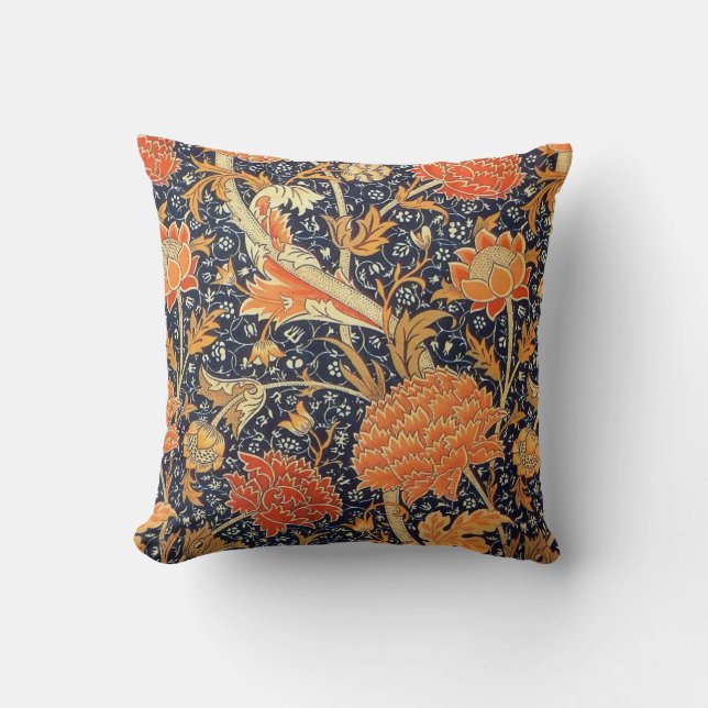 William Morris Cray Floral Art Nouveau Pattern Kussen (Voorkant)