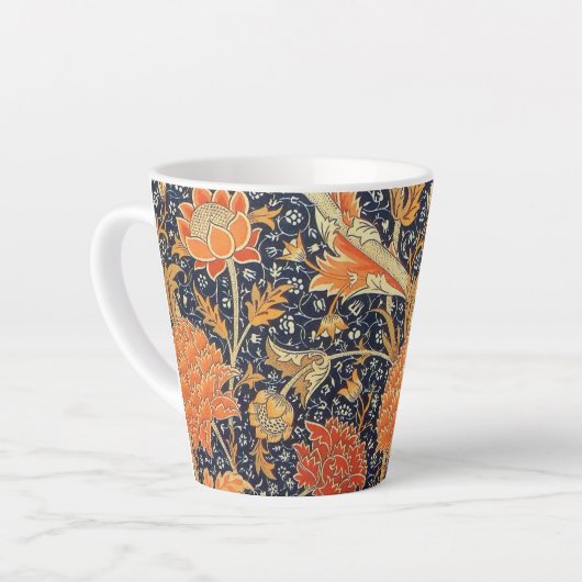 William Morris Cray Floral Art Nouveau Pattern Latte Mok (Linkerhoek)