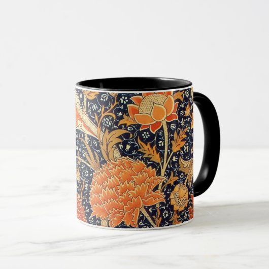 William Morris Cray Floral Art Nouveau Pattern Mok (Voorkant rechts)
