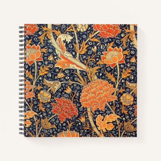 William Morris Cray Floral Art Nouveau Pattern Notitieboek (Voorkant)