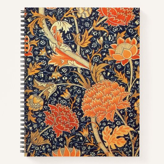 William Morris Cray Floral Art Nouveau Pattern Notitieboek (Voorkant)