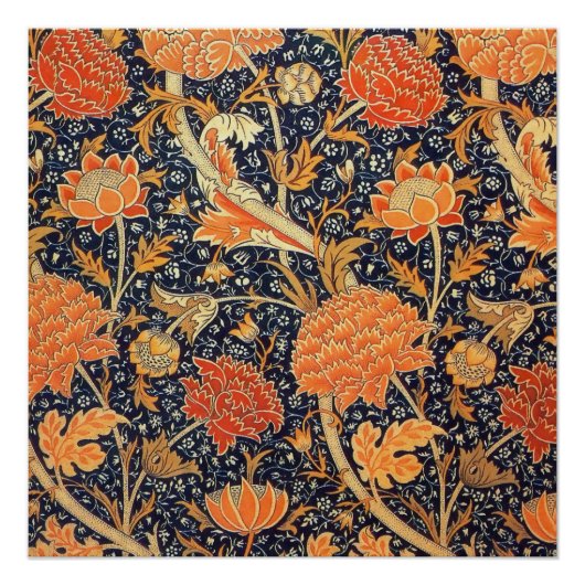 William Morris Cray Floral Art Nouveau Pattern Poster (Voorkant)