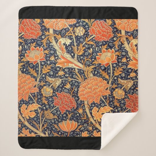 William Morris Cray Floral Art Nouveau Pattern Sherpa Deken (Voorkant)