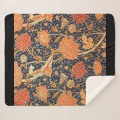 William Morris Cray Floral Art Nouveau Pattern Sherpa Deken (Voorkant (horizontaal))