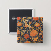 William Morris Cray Floral Art Nouveau Pattern Vierkante Button 5,1 Cm (Voorkant /achterkant)