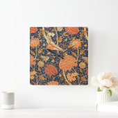 William Morris Cray Floral Art Nouveau Pattern Vierkante Klok (Huis)