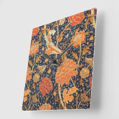 William Morris Cray Floral Art Nouveau Pattern Vierkante Klok (Hoek)