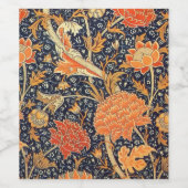 William Morris Cray Floral Art Nouveau Pattern Wijn Etiket (Enkel label)