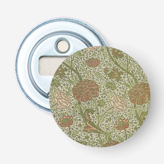 William Morris Cray Sage Bloem Bloemstuk Botanisch Button Flesopener (Voorkant)