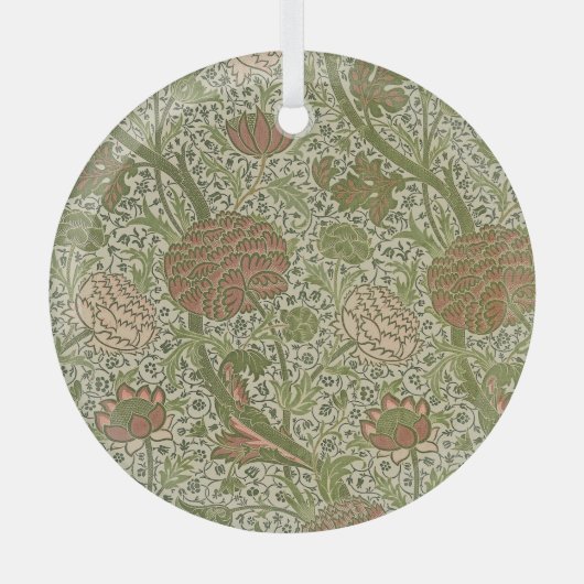 William Morris Cray Sage Bloem Bloemstuk Botanisch Glas Ornament (Voorkant)
