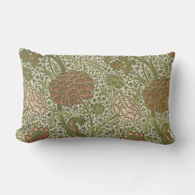 William Morris Cray Sage Bloem Bloemstuk Botanisch Kussen (Voorkant)