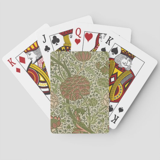 William Morris Cray Sage Bloem Bloemstuk Botanisch Pokerkaarten (Achterkant)