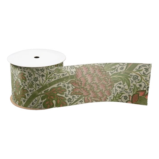William Morris Cray Sage Bloem Bloemstuk Botanisch Satijnen Lint (Spoel)