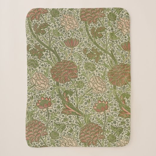 William Morris Cray Sage Bloem Bloemstuk Botanisch Sherpa Deken (Voorkant)