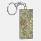 William Morris Cray Sage Bloem Bloemstuk Botanisch Sleutelhanger (Voorkant Links)