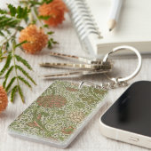 William Morris Cray Sage Bloem Bloemstuk Botanisch Sleutelhanger (Voorkant Rechts)