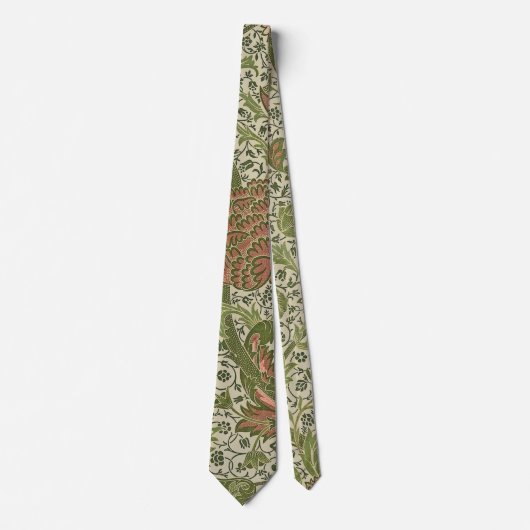 William Morris Cray Sage Bloem Bloemstuk Botanisch Stropdas (Voorkant)
