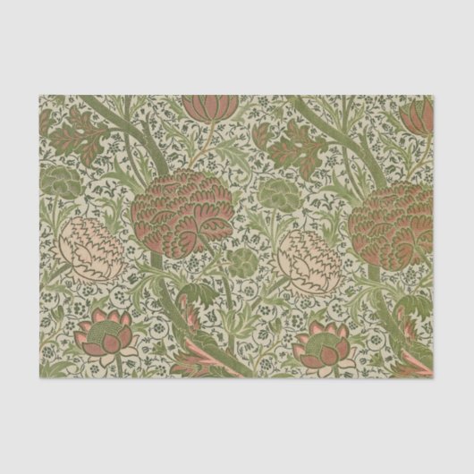 William Morris Cray Sage Bloem Bloemstuk Botanisch Tissuepapier (Voorkant)